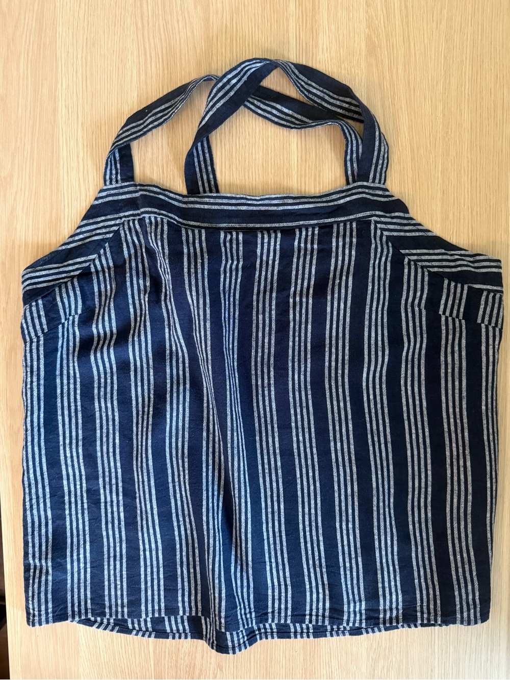 Loft Striped Navy Tote Bag size 16